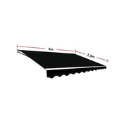Darrahopens Home & Garden > Shading Motorised Outdoor Folding Arm Awning Retractable Sunshade Canopy Black 4.0m x 2.5m