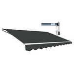 Darrahopens Home & Garden > Shading Motorised Outdoor Folding Arm Awning Retractable Sunshade Canopy Grey 5.0m x 3.0m
