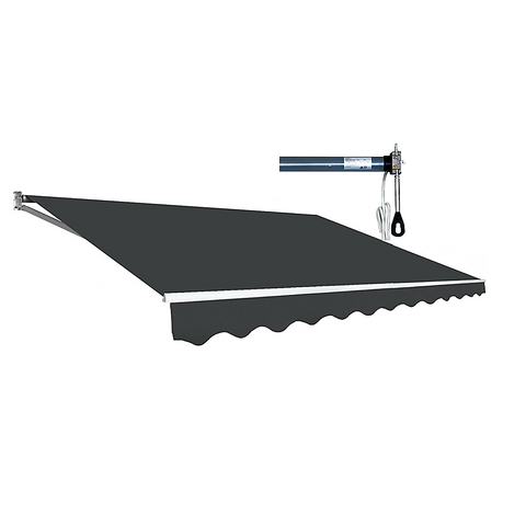 Darrahopens Home & Garden > Shading Motorised Outdoor Folding Arm Awning Retractable Sunshade Canopy Grey 5.0m x 3.0m
