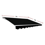 Darrahopens Home & Garden > Shading Outdoor Folding Arm Awning Retractable Sunshade Canopy Black 5.0m x 3.0m