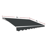 Darrahopens Home & Garden > Shading Outdoor Folding Arm Awning Retractable Sunshade Canopy Grey 5.0m x 3.0m