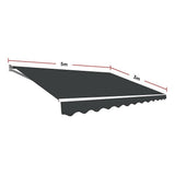 Darrahopens Home & Garden > Shading Outdoor Folding Arm Awning Retractable Sunshade Canopy Grey 5.0m x 3.0m