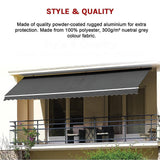 Darrahopens Home & Garden > Shading Outdoor Folding Arm Awning Retractable Sunshade Canopy Grey 5.0m x 3.0m