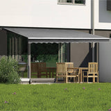 Darrahopens Home & Garden > Shading Outdoor Folding Arm Awning Retractable Sunshade Canopy Grey 5.0m x 3.0m