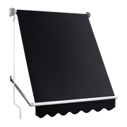 Darrahopens Home & Garden > Shading Retractable Fixed Pivot Arm Window Awning Patio Garden Blinds 2.4m x 2.1m Black