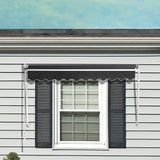 Darrahopens Home & Garden > Shading Retractable Fixed Pivot Arm Window Awning Patio Garden Blinds 2.4m x 2.1m Grey