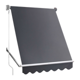 Darrahopens Home & Garden > Shading Retractable Fixed Pivot Arm Window Awning Patio Garden Blinds 2.4m x 2.1m Grey