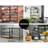 darrahopens Home & Garden > Storage 1.8M 5-Shelves Steel Warehouse Shelving Racking Garage Storage Rack Black