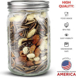 darrahopens Home & Garden > Storage 12 Pieces Canning Jars - 480ml Mason Jar Empty Glass Spice Bottles with Airtight Lids and Labels