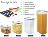 Darrahopens Home & Garden > Storage 14 Pieces Airtight Food Storage and BPA Free Plastic with Easy Lock Black Lids Labels for Kitchen