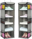 Darrahopens Home & Garden > Storage 2 Pack 5 Foldable Shelf Hanging Closet Organizer Space Saver with Side Accessories Pockets for Clothes Storage