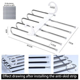 Darrahopens Home & Garden > Storage 2 Pack Adjustable Multi-Layer 5 in 1 Pants Hanger for Wardrobe and Home Storage (White)