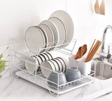 Darrahopens Home & Garden > Storage 2 Tier Dish Drainer with Cutlery Holder White