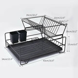Darrahopens Home & Garden > Storage 2 Tier Dish Drainer with Cutlery Holder White
