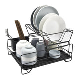 Darrahopens Home & Garden > Storage 2 Tier Dish Drainer with Cutlery Holder White