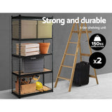 darrahopens Home & Garden > Storage 2x1.5M Warehouse Shelving Racking Storage Garage Steel Metal Shelves Rack