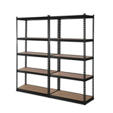darrahopens Home & Garden > Storage 2x1.8M 5-Shelves Steel Warehouse Shelving Racking Garage Storage Rack Black