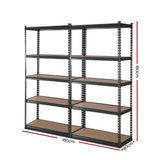 darrahopens Home & Garden > Storage 2x1.8M 5-Shelves Steel Warehouse Shelving Racking Garage Storage Rack Grey