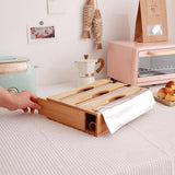 Darrahopens Home & Garden > Storage 3 Grids Bamboo Food Wrap Dispenser Cutter Foil Cling Film Storage Holder Box Kitchen