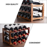 Darrahopens Home & Garden > Storage 3-layer Bamboo Wine Storage Rack (12 bottles)