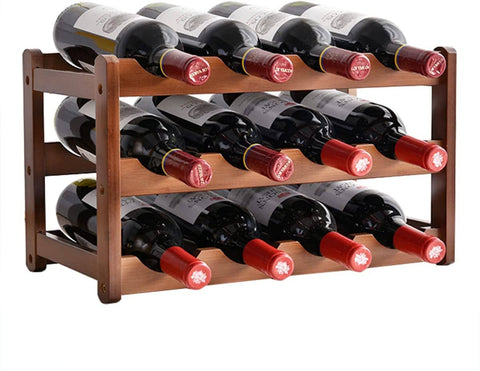 Darrahopens Home & Garden > Storage 3-layer Bamboo Wine Storage Rack (12 bottles)