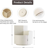 Darrahopens Home & Garden > Storage 360 degree rotating multi-functional pen holder with 3 separate layer for office desk organiser (Grey)