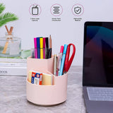 Darrahopens Home & Garden > Storage 360 degree rotating multi-functional pen holder with 3 separate layer for office desk organiser (Pink)