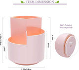 Darrahopens Home & Garden > Storage 360 degree rotating multi-functional pen holder with 3 separate layer for office desk organiser (Pink)