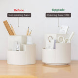 Darrahopens Home & Garden > Storage 360 degree rotating multi-functional pen holder with 3 separate layer for office desk organiser (White)