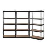 darrahopens Home & Garden > Storage 3x1.8M 5-Shelves Steel Warehouse Shelving Racking Garage Storage Rack Black