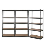 darrahopens Home & Garden > Storage 3x1.8M 5-Shelves Steel Warehouse Shelving Racking Garage Storage Rack Grey