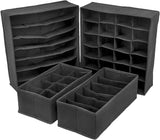 Darrahopens Home & Garden > Storage 4 Pack Foldable Drawer Dividers Storage Boxes (Black)