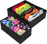 Darrahopens Home & Garden > Storage 4 Pack Foldable Drawer Dividers Storage Boxes (Black)
