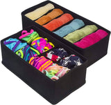 Darrahopens Home & Garden > Storage 4 Pack Foldable Drawer Dividers Storage Boxes (Black)
