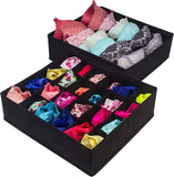 Darrahopens Home & Garden > Storage 4 Pack Foldable Drawer Dividers Storage Boxes (Black)