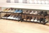 Darrahopens Home & Garden > Storage 4-Tier Stainless Steel Shoe Rack Storage Organizer to Hold up to 15 Pairs of Shoes (55cm, Black)