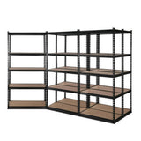 darrahopens Home & Garden > Storage 5x1.8M 5-Shelves Steel Warehouse Shelving Racking Garage Storage Rack Black