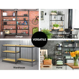 darrahopens Home & Garden > Storage 5x1.8M 5-Shelves Steel Warehouse Shelving Racking Garage Storage Rack Grey