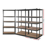 darrahopens Home & Garden > Storage 5x1.8M 5-Shelves Steel Warehouse Shelving Racking Garage Storage Rack Grey