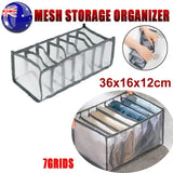 Darrahopens Home & Garden > Storage 7 Grids Mesh Foldable Clothes Storage Jeans Pants Organizer Clothes Organizer