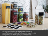 Darrahopens Home & Garden > Storage 7 Pieces Plastic BPA Free Food Storage Containers for Kitchen (Black)
