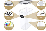 Darrahopens Home & Garden > Storage 7 Pieces Plastic BPA Free Food Storage Containers for Kitchen (Black)