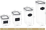 Darrahopens Home & Garden > Storage 7 Pieces Plastic BPA Free Food Storage Containers for Kitchen (Black)