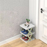 Darrahopens Home & Garden > Storage A+Living Folding Shoe Rack Household Doorway Balcony Simple Perforate 5 Layer Shoe Rack