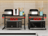 Darrahopens Home & Garden > Storage Adjustable Microwave Oven Storage Shelf Black