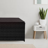 darrahopens Home & Garden > Storage Arcadia Furniture Outdoor Rattan Storage Box Garden Toy Tools Shed UV Resistant - Black