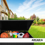 darrahopens Home & Garden > Storage Arcadia Furniture Outdoor Rattan Storage Box Garden Toy Tools Shed UV Resistant - Black