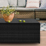 darrahopens Home & Garden > Storage Arcadia Furniture Outdoor Rattan Storage Box Garden Toy Tools Shed UV Resistant - Black