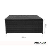 darrahopens Home & Garden > Storage Arcadia Furniture Outdoor Rattan Storage Box Garden Toy Tools Shed UV Resistant - Black