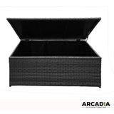 darrahopens Home & Garden > Storage Arcadia Furniture Outdoor Rattan Storage Box Garden Toy Tools Shed UV Resistant - Black